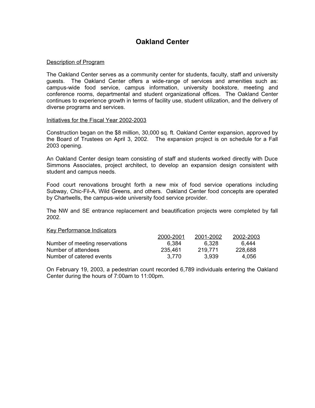 Initiatives for the Fiscal Year 2002-2003