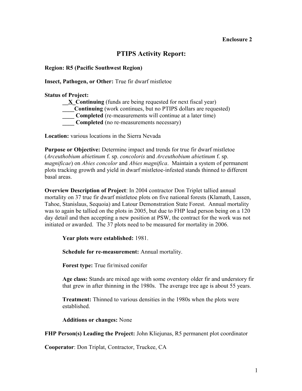 Region: R5 (Pacific Southwest Region)