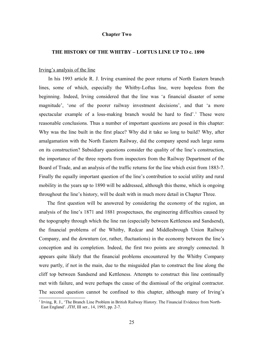 THE HISTORY of the WHITBY LOFTUS LINE up to C. 1890