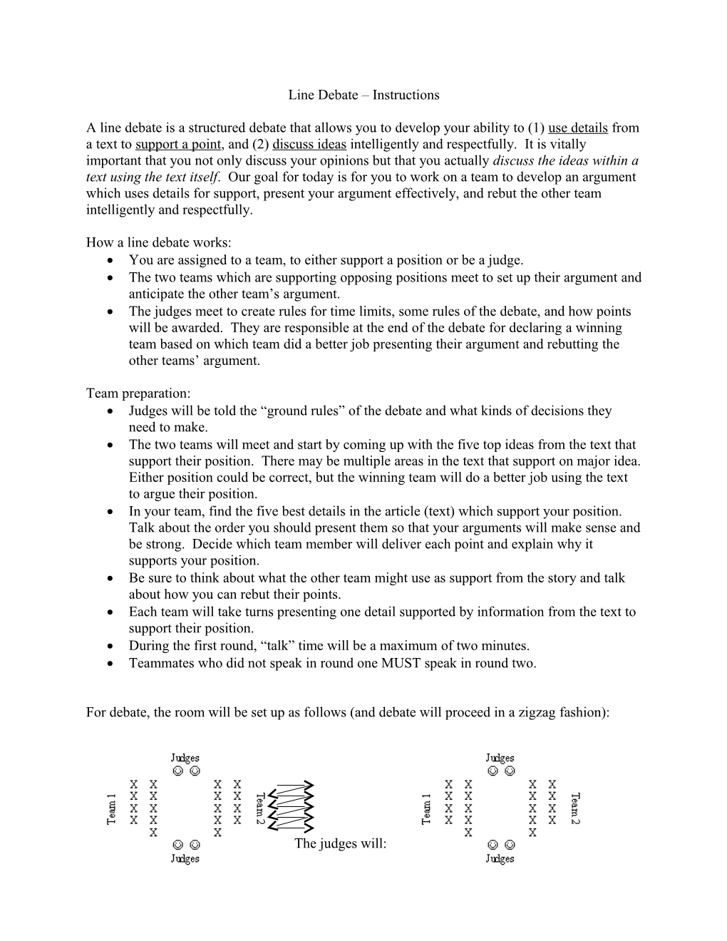 Line Debate Instructions