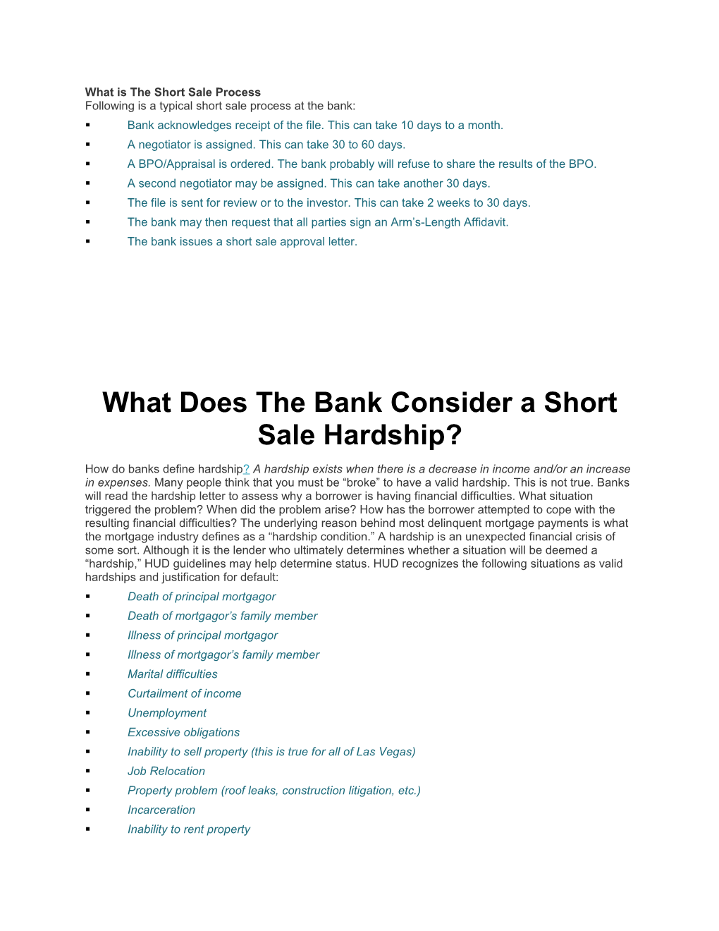 What Is the Short Sale Process