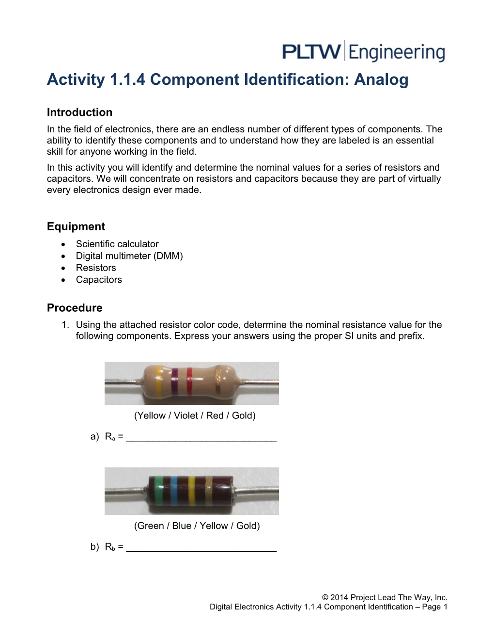 Activity 1.1.4 Component Identification: Analog