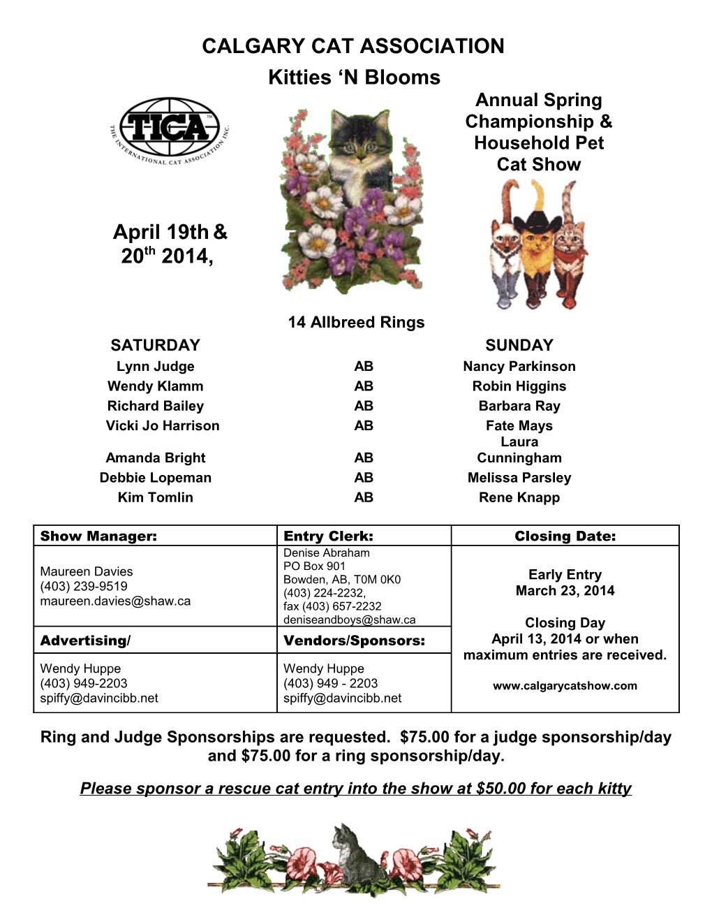 Calgary Cat Fanciers / 2003 NW Regional