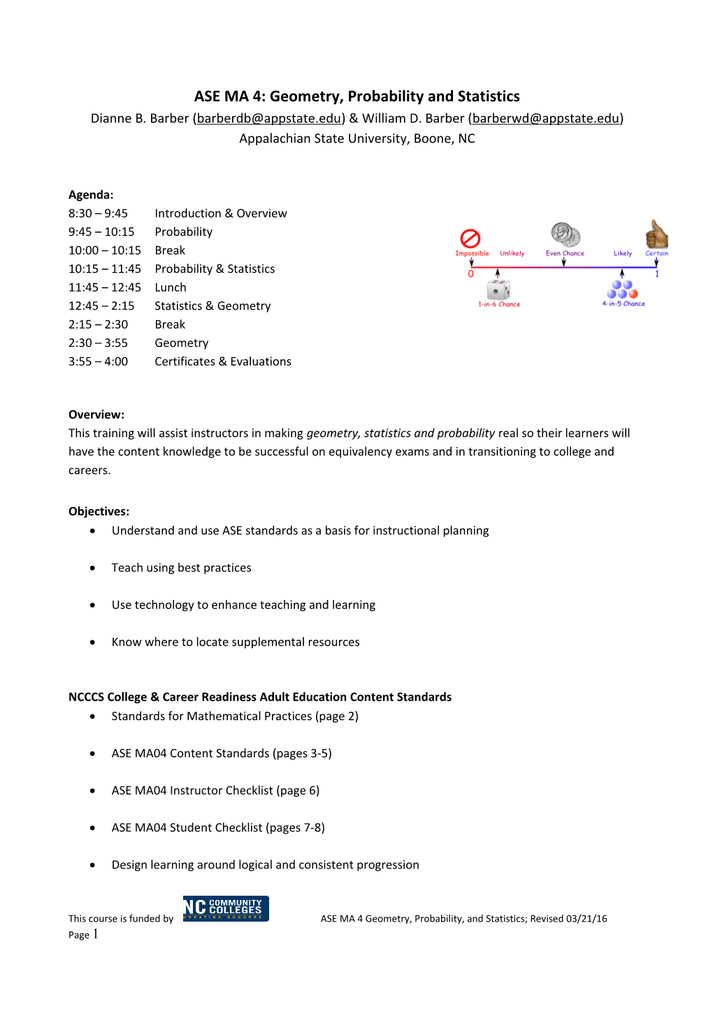 ASE MA 4: Geometry, Probability and Statistics