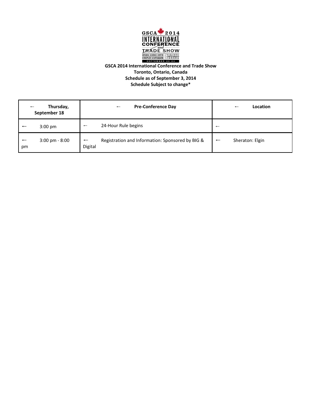 GSCA 2014 International Conference and Trade Show