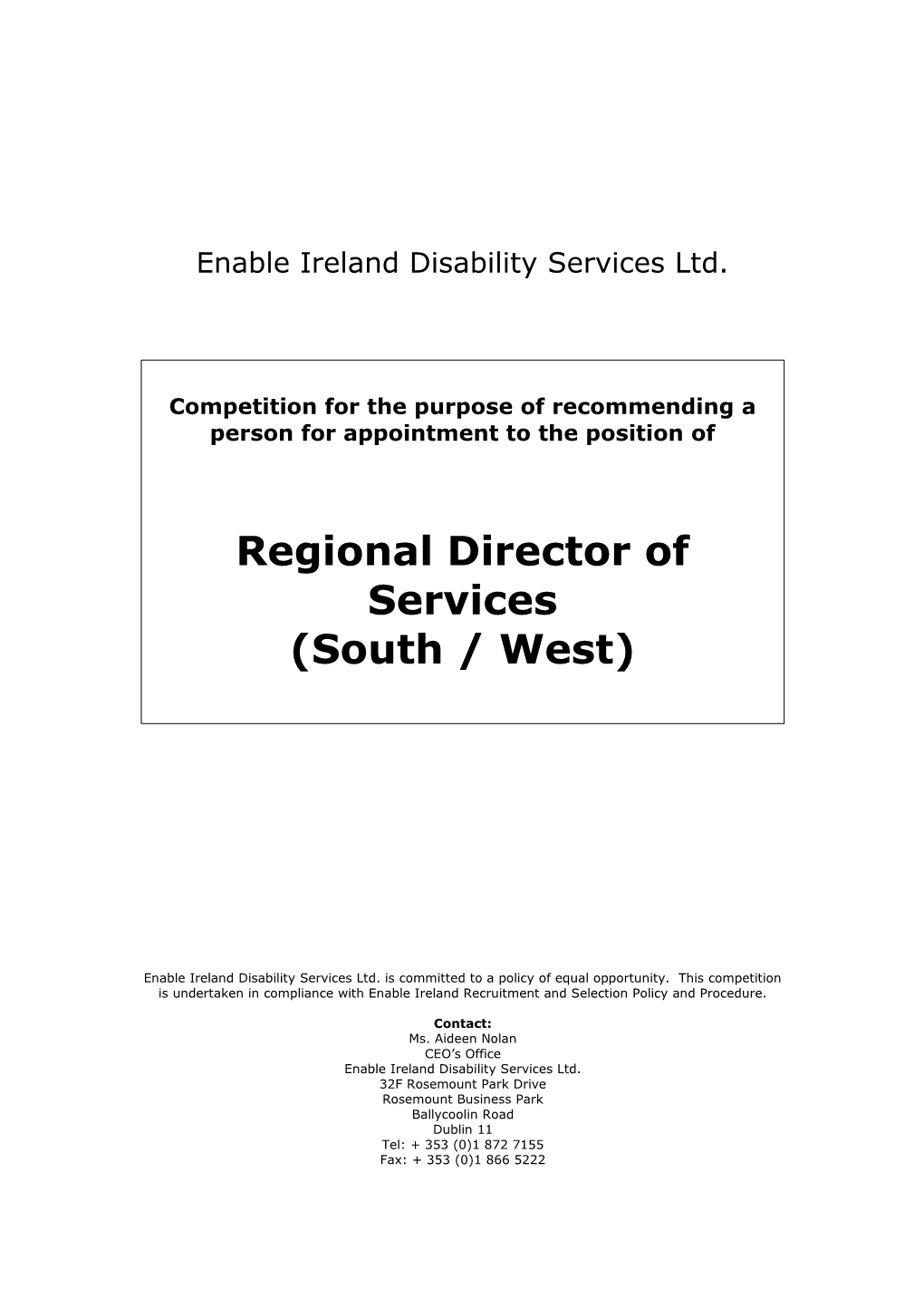 Enable Ireland Disability Services Ltd