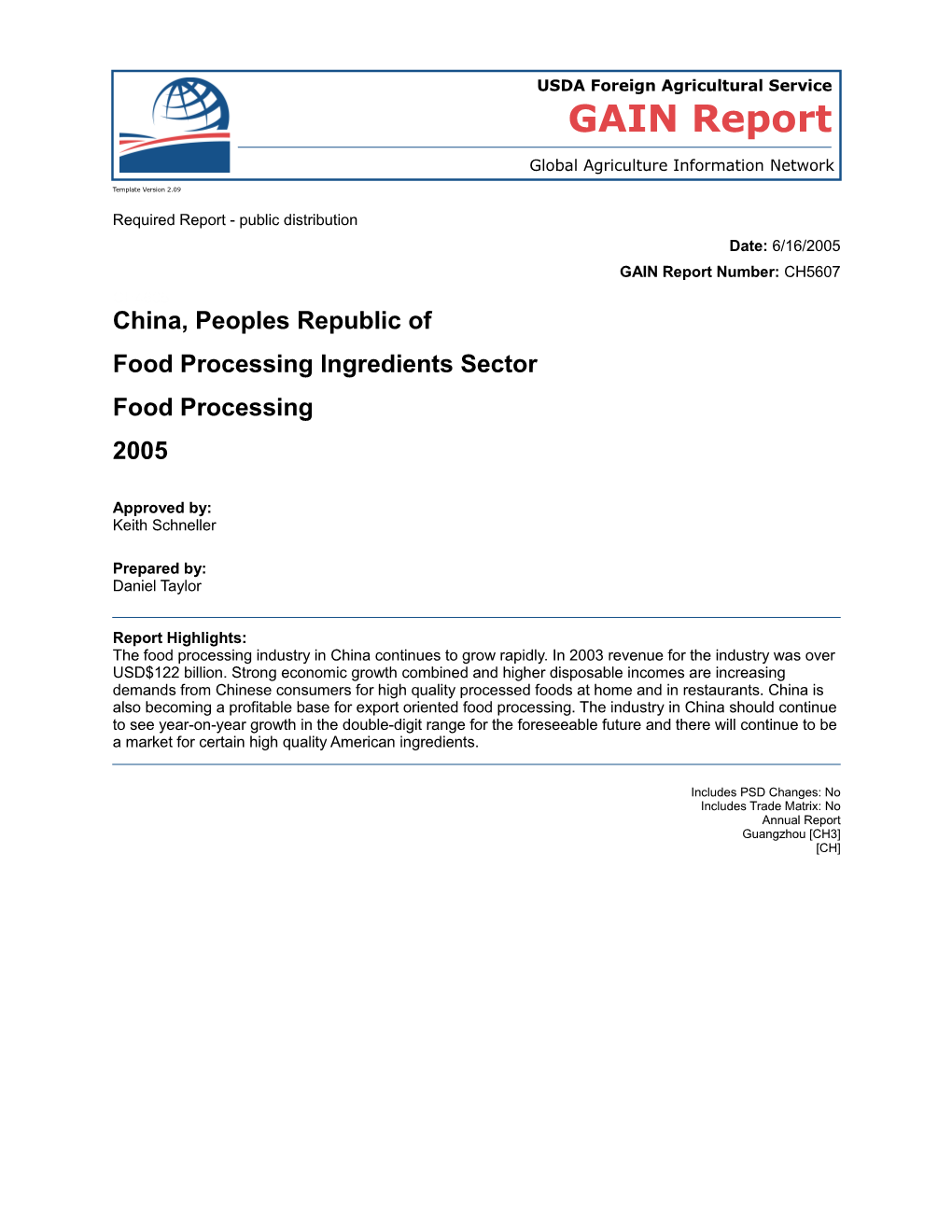 2004 Food Processing Report