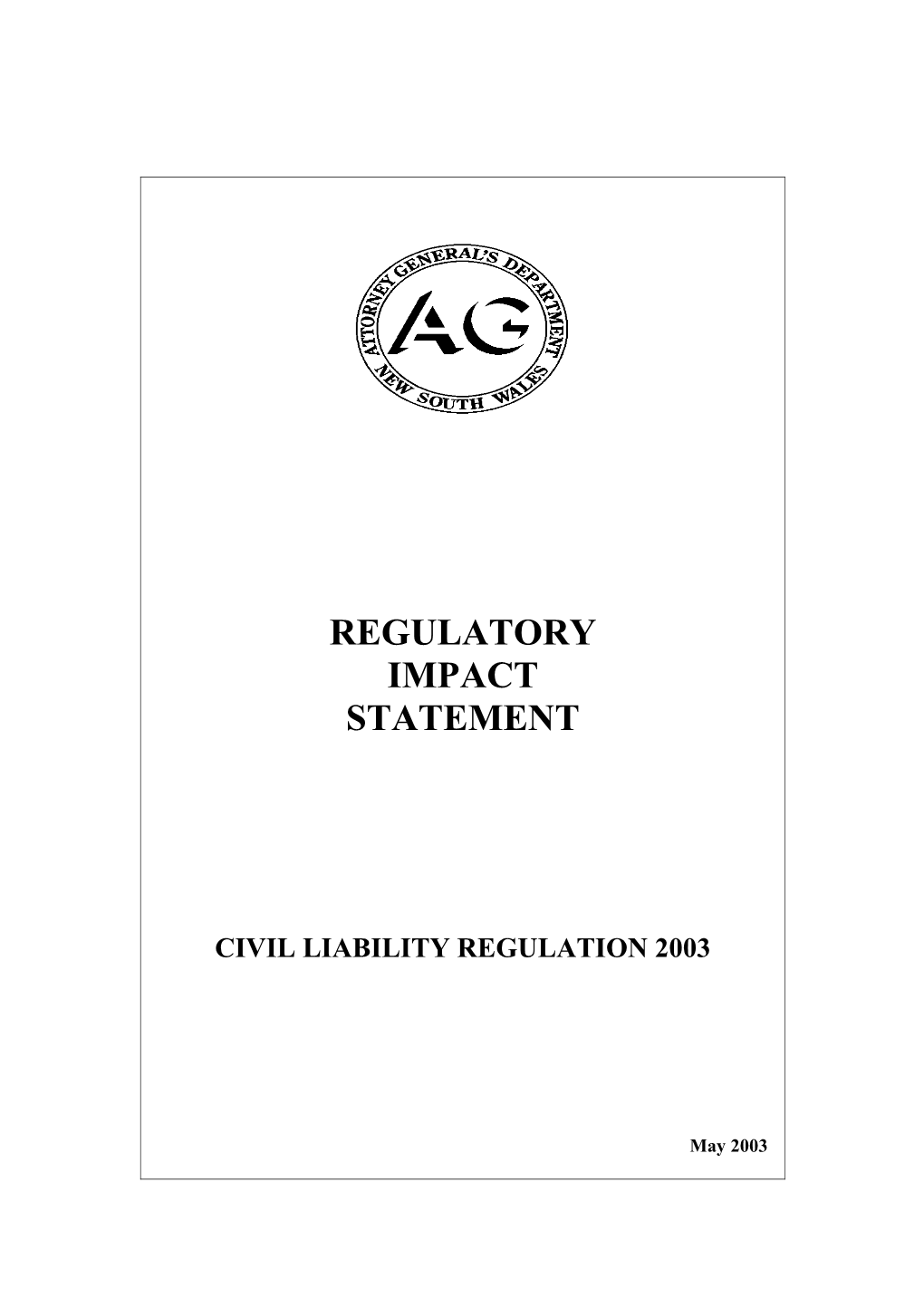 Civil Liability Regulation 2003