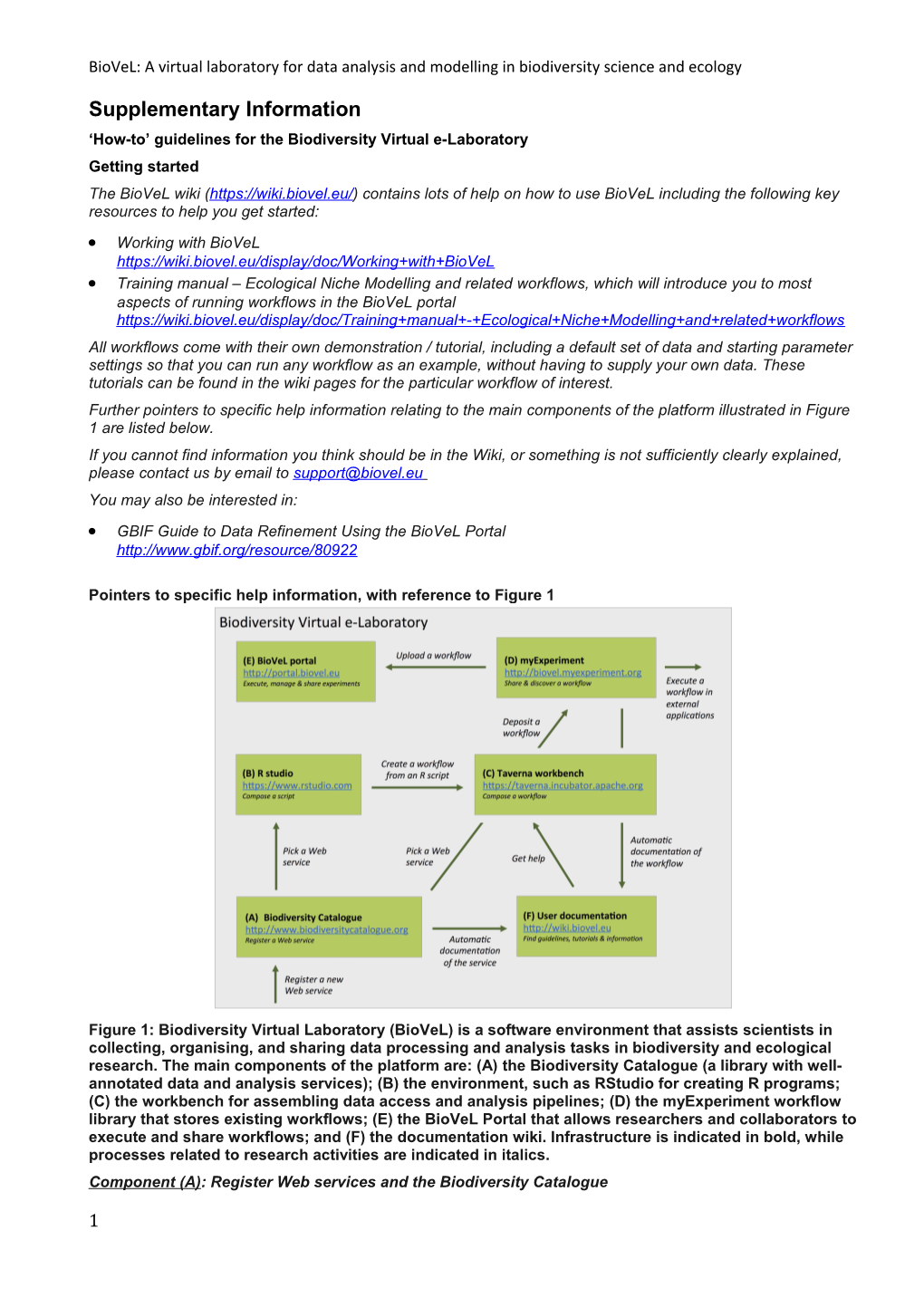 How-To Guidelines for the Biodiversity Virtual E-Laboratory