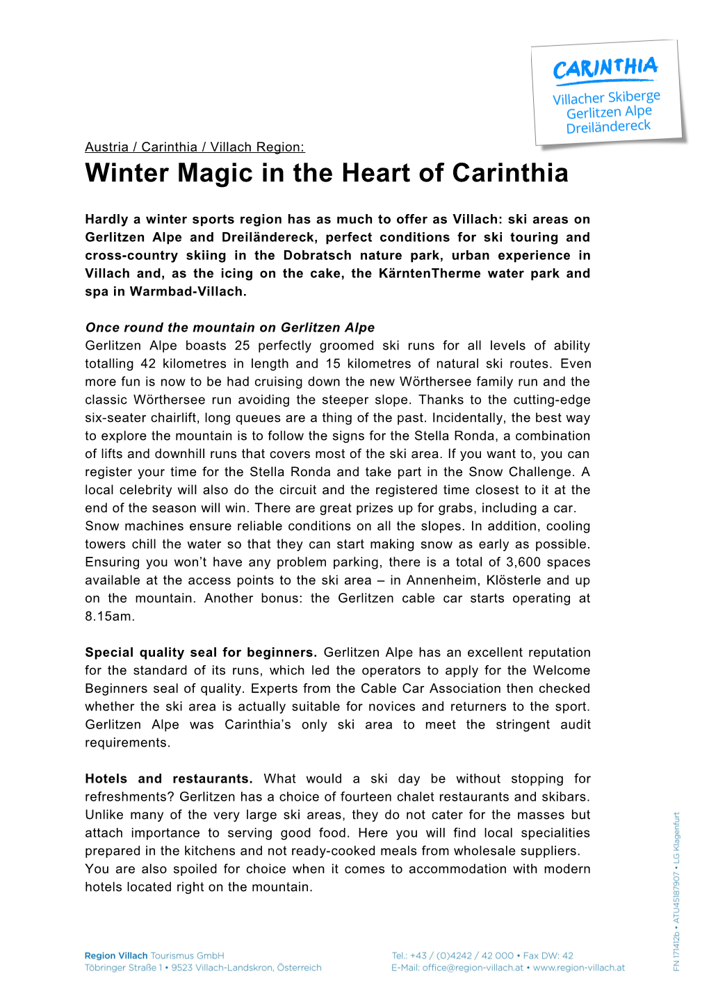 Winter Magic in the Heart of Carinthia