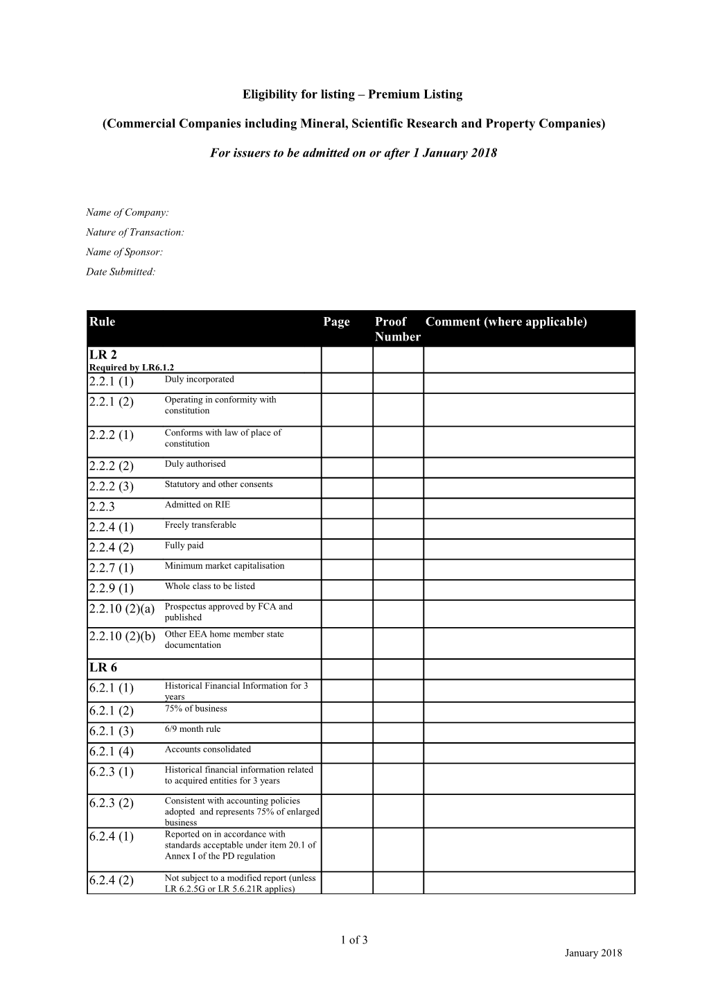 Eligibility for Listing Primary Listing