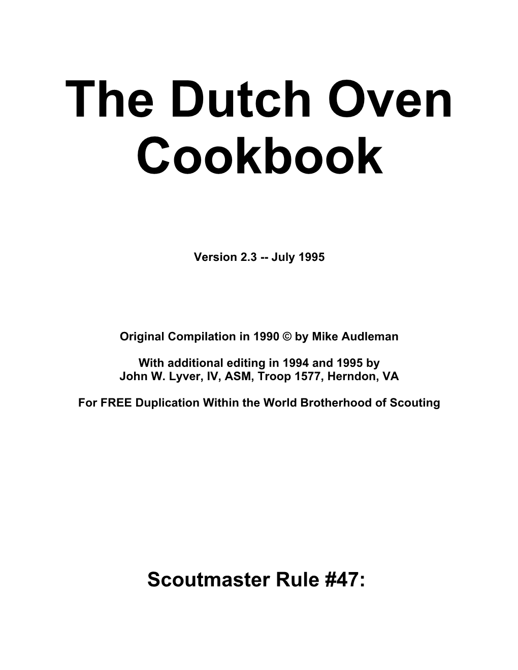 The Dutch Oven