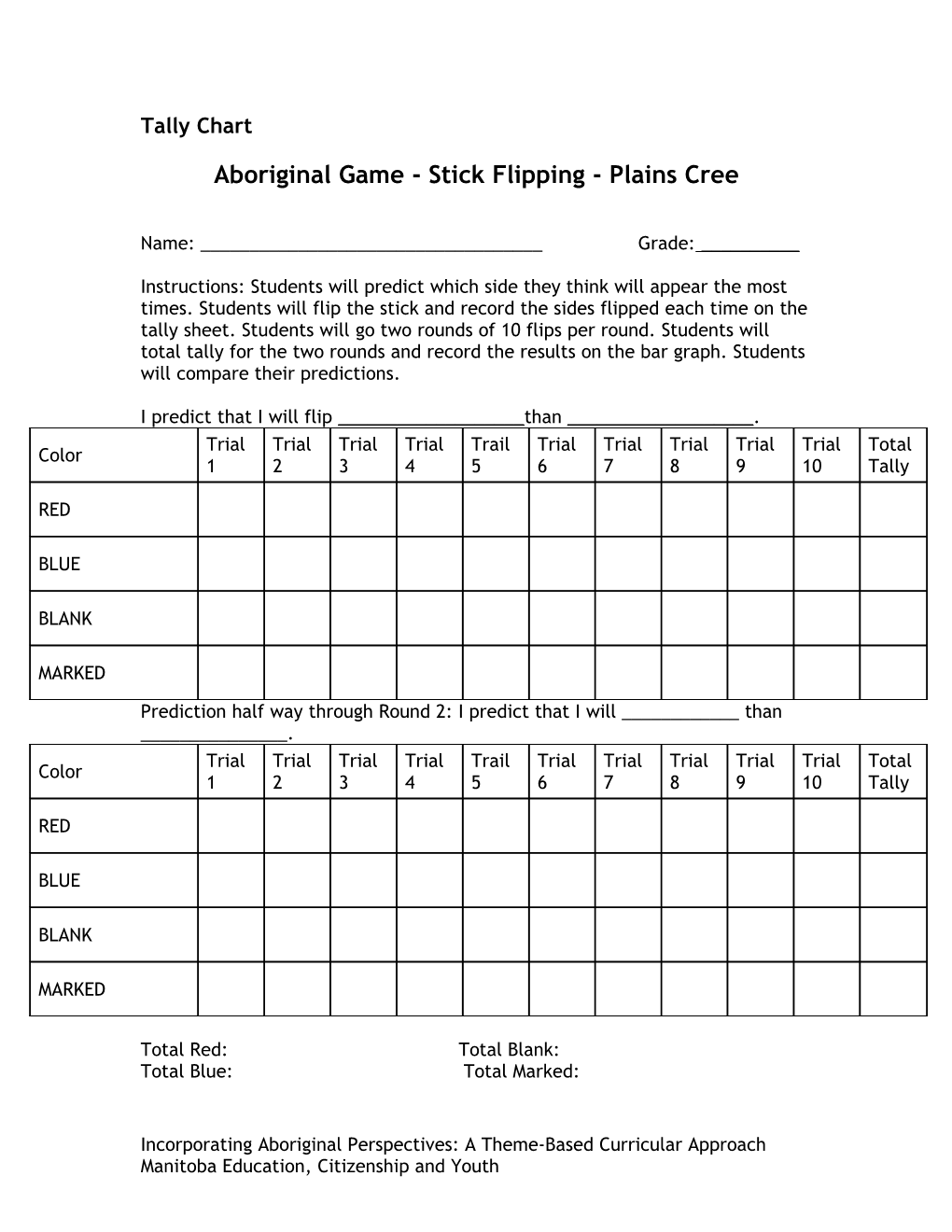 Aboriginal Game - Stick Flipping - Plains Cree