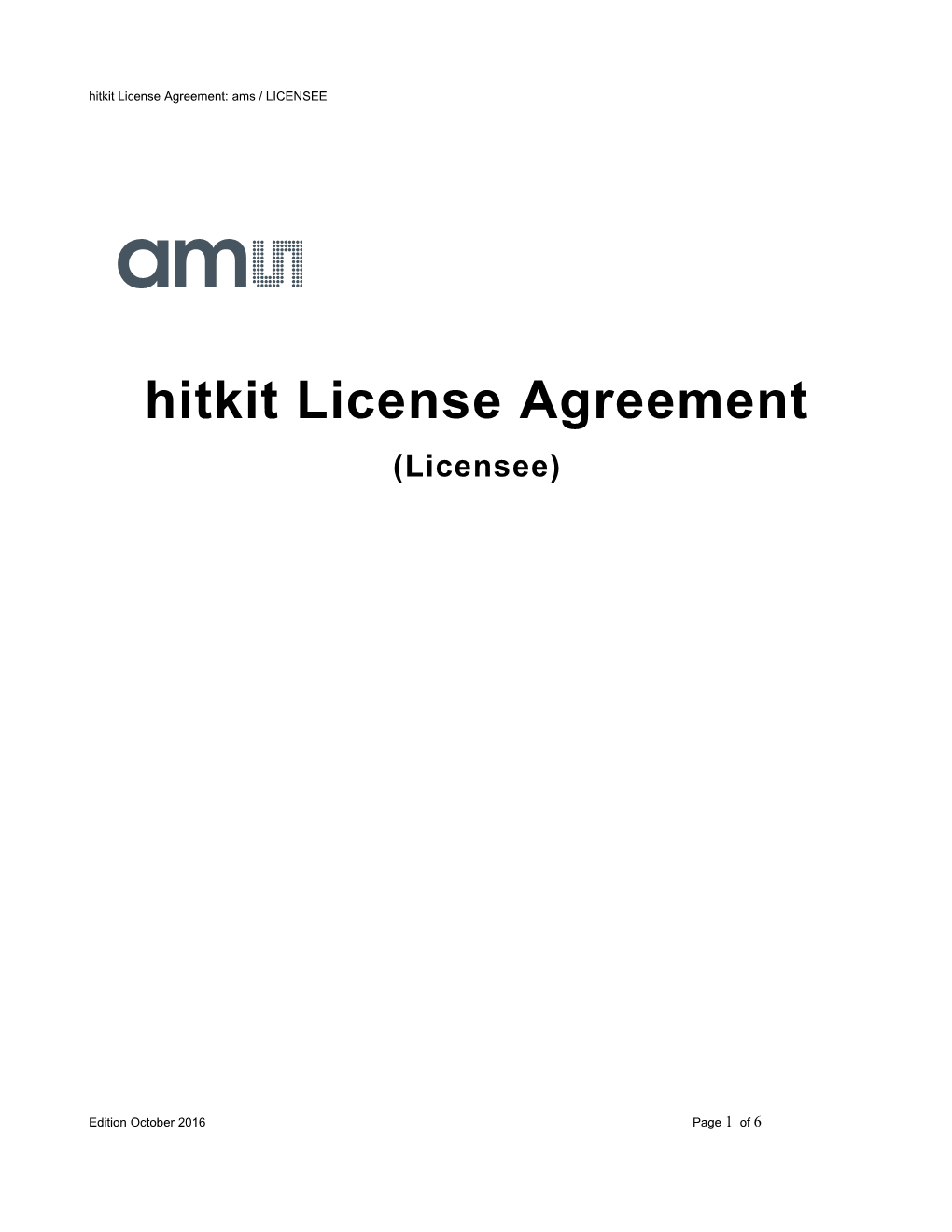 Hitkit License Agreement Edition February 2016