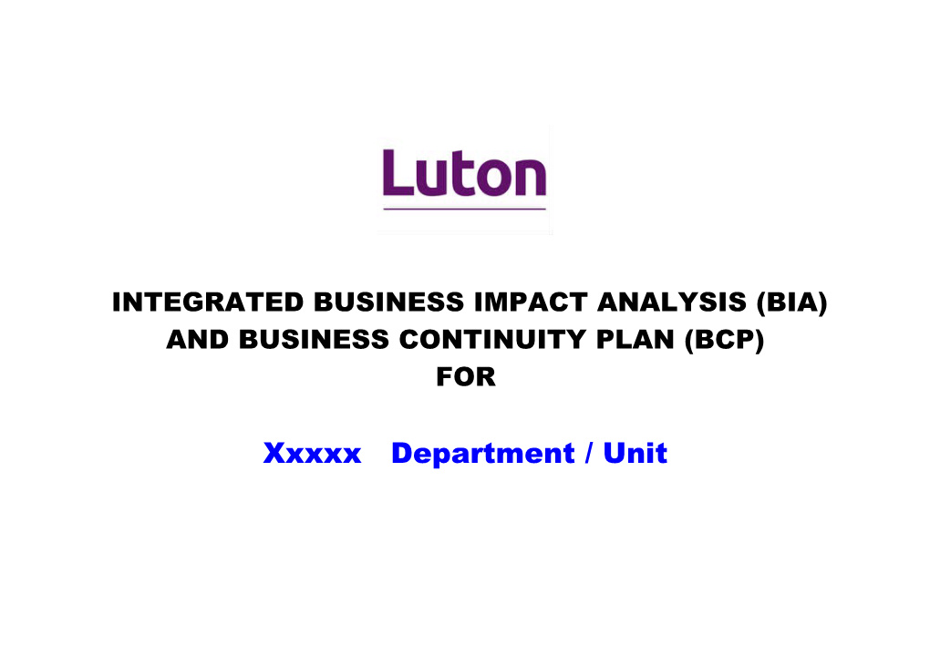 Business Impact Assessment Template