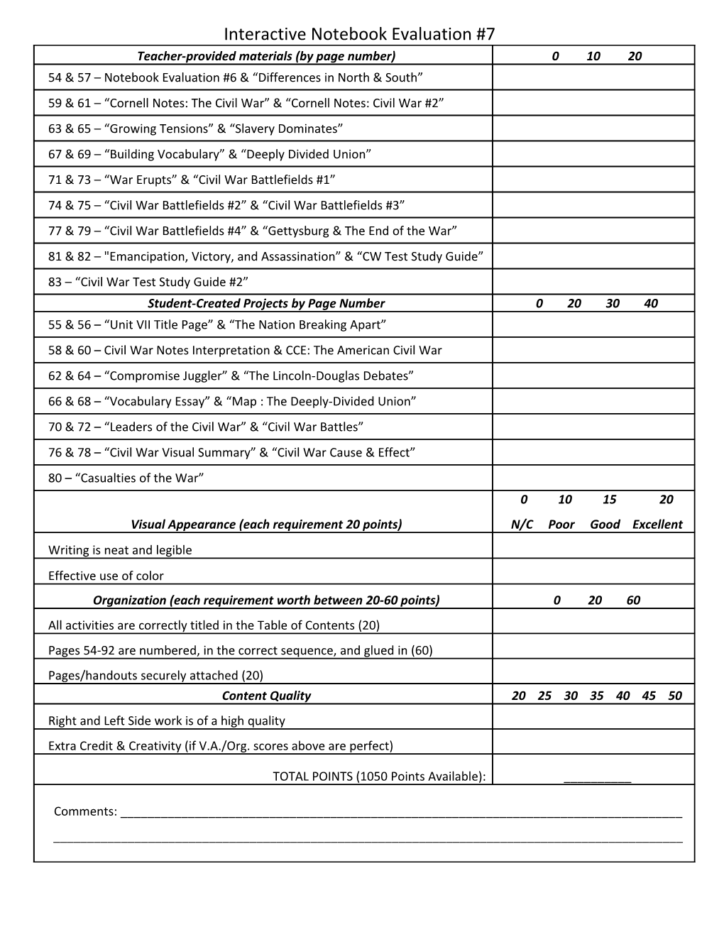 Interactive Notebook Evaluation #7