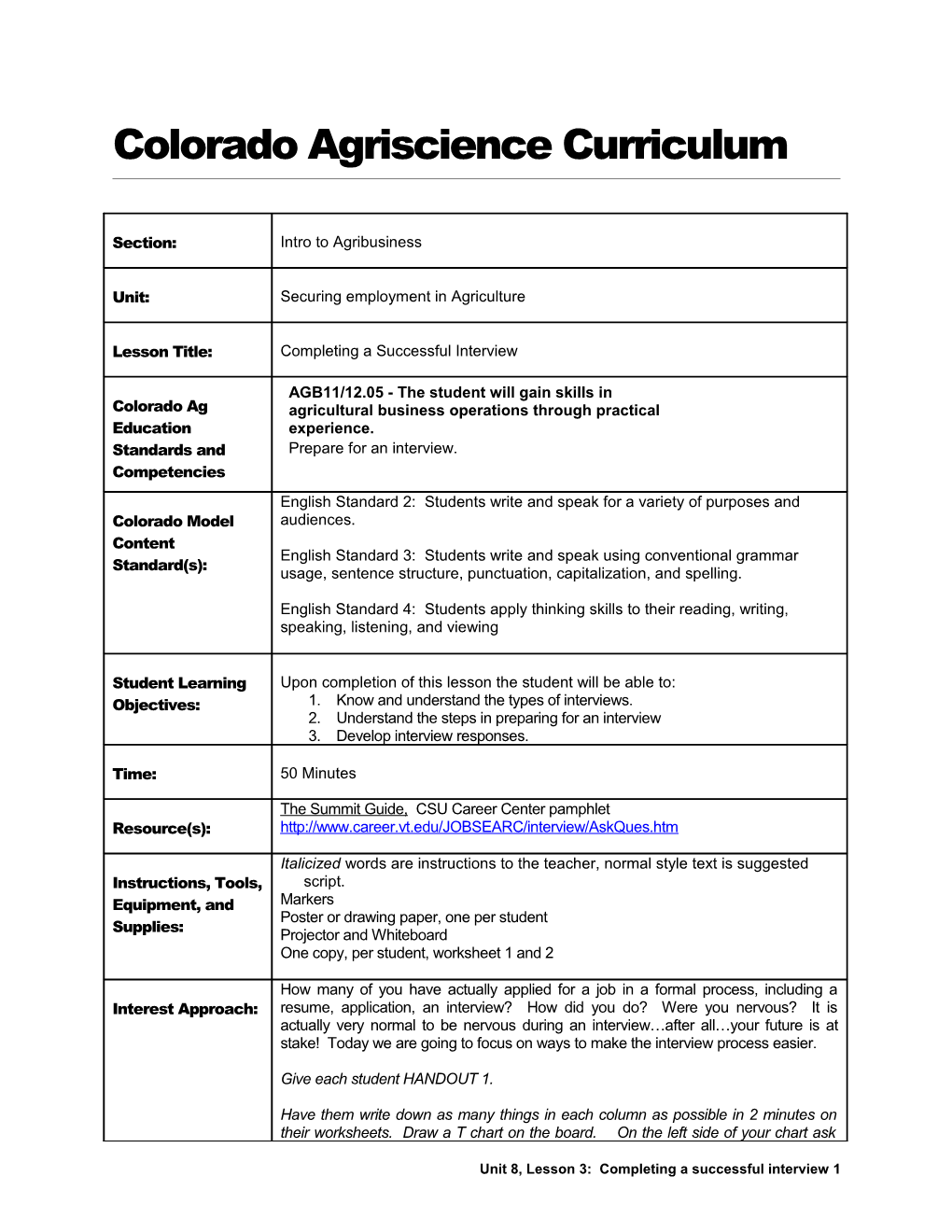 Colorado Agriscience Curriculum s3