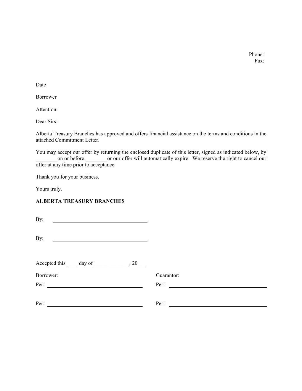 7519 - Commitment Letter - Commercial Mortgage - Fixed Rate