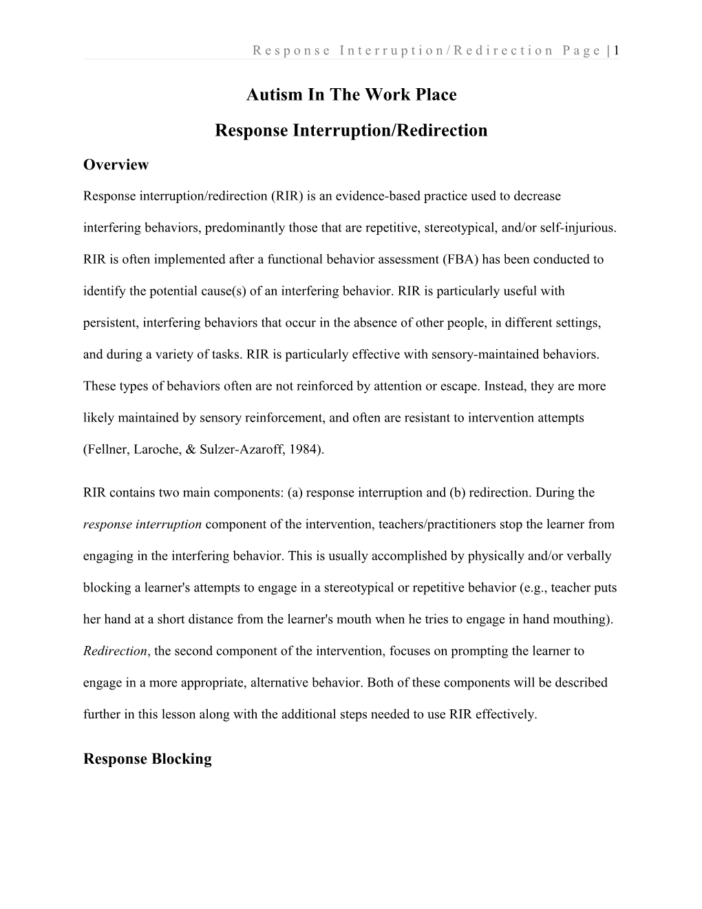 Response Interruption/Redirection Page 1