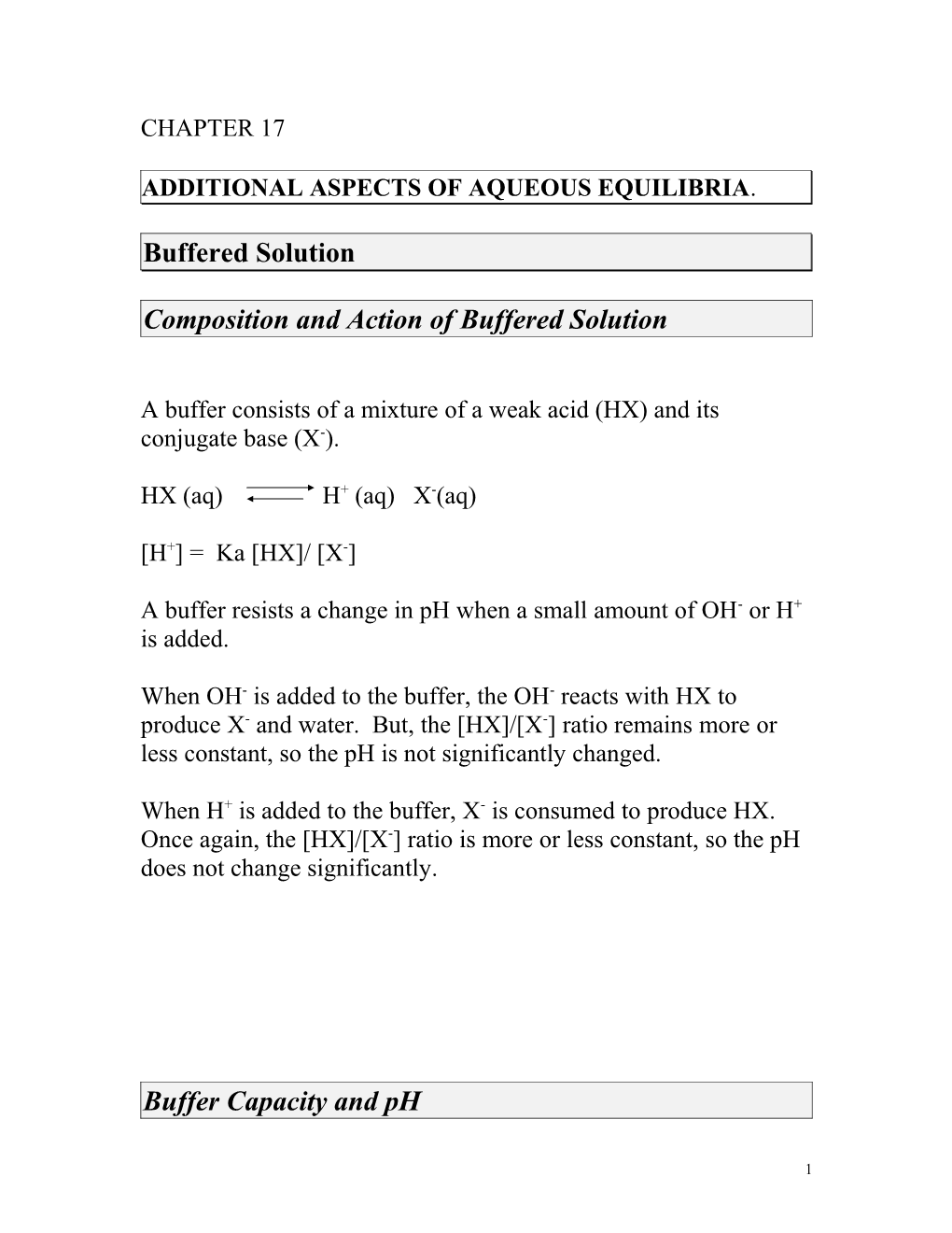 Additional Aspects of Aqueous Equilibria