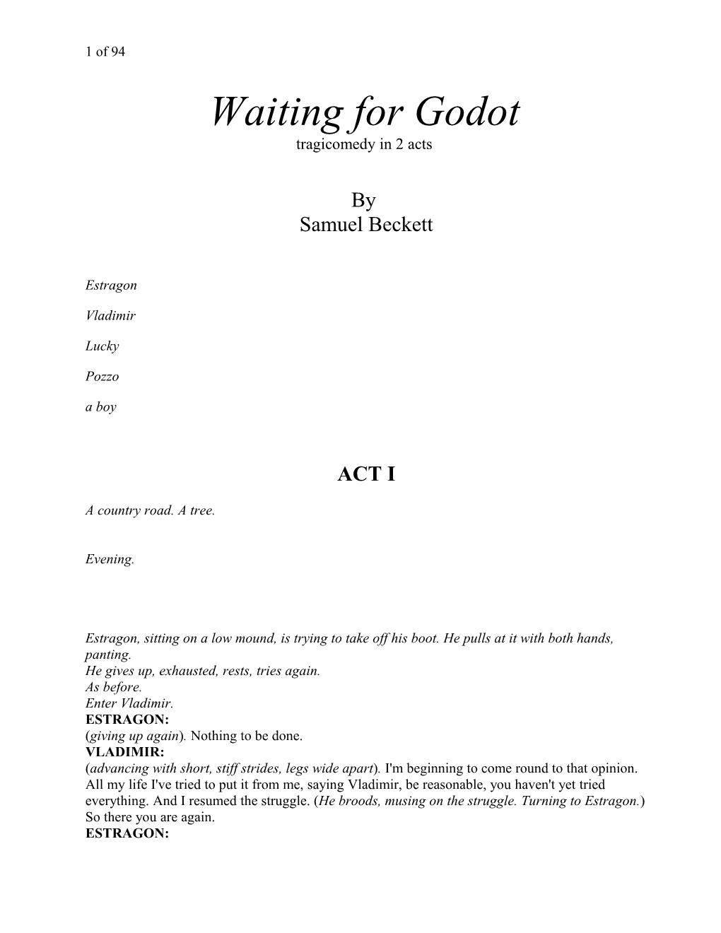 Waiting for Godot