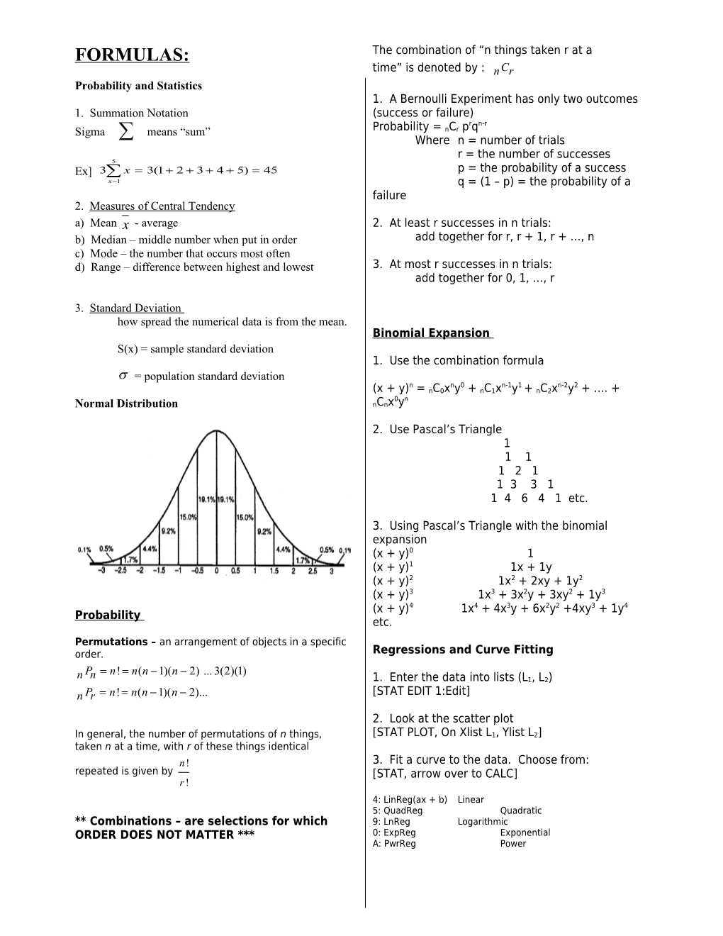 Probability and Statistics s1