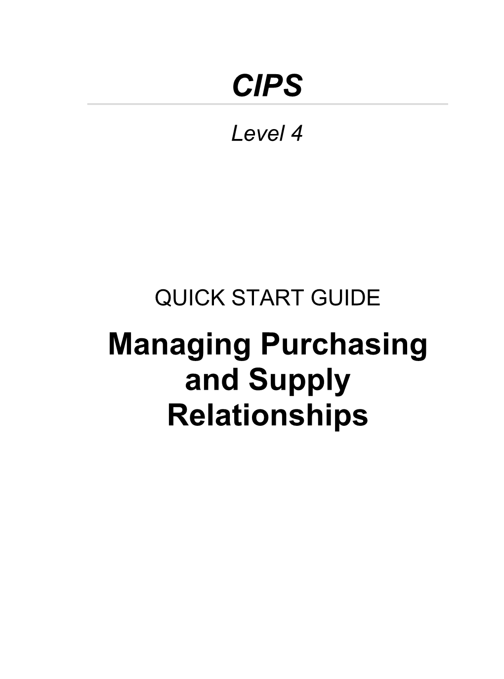 Managing Purchasing and Supply Relationships