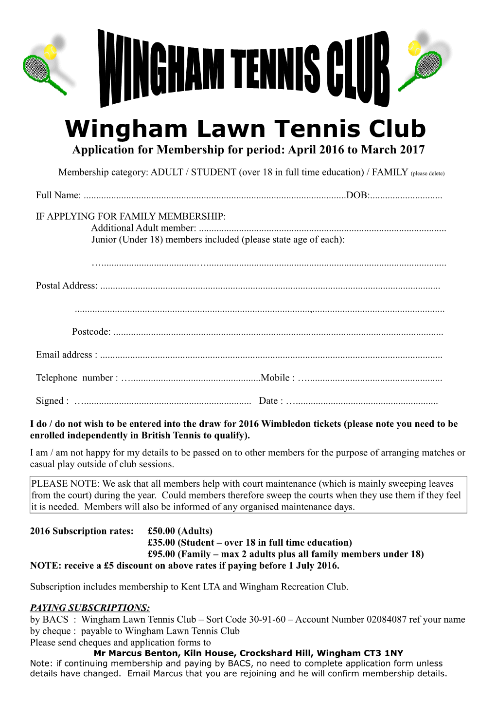 Wingham Lawn Tennis Club