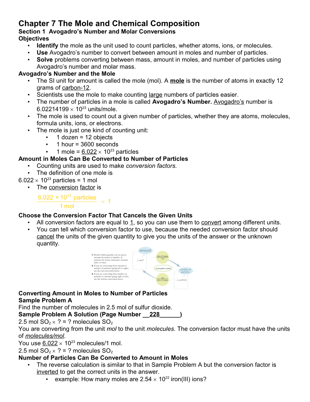 Chapter 7 the Mole and Chemical Composition