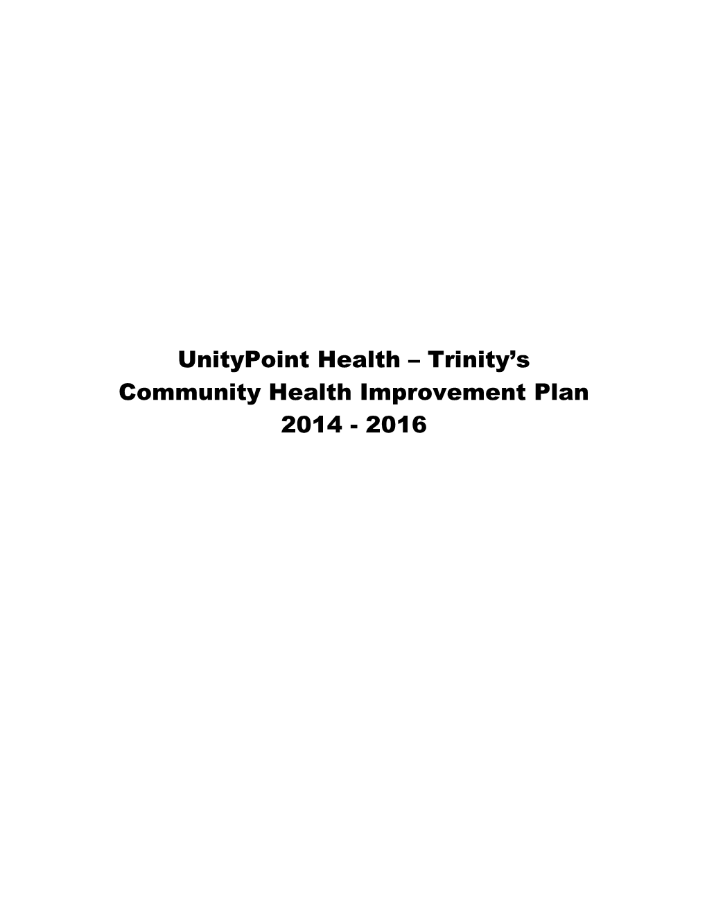 Community Health Improvement Plan