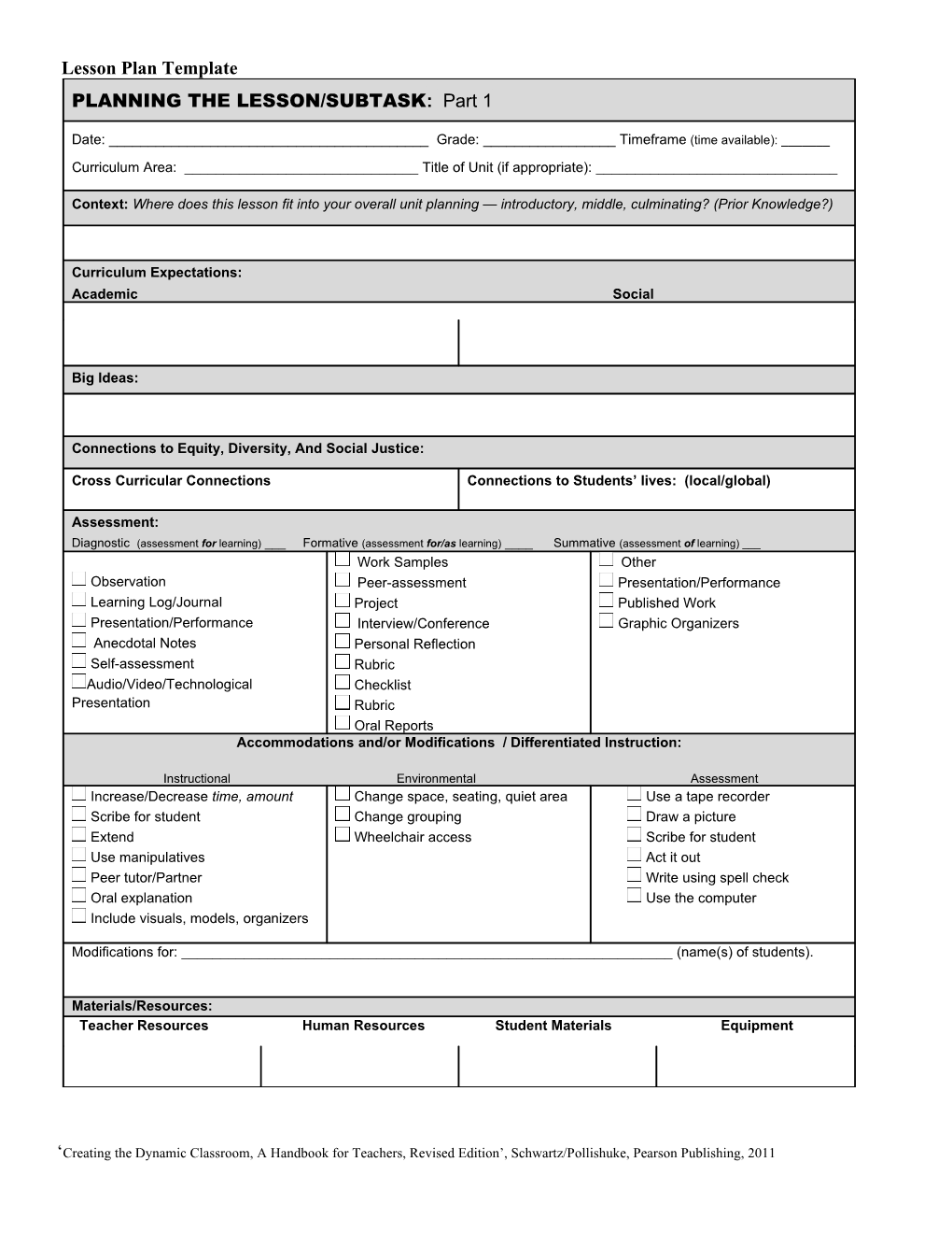 BLM 5.12 Lesson Plan Template #1 (Cont D)