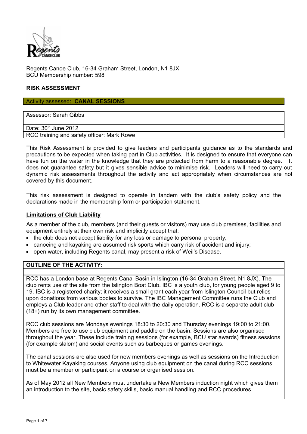 Risk Assessment For s2