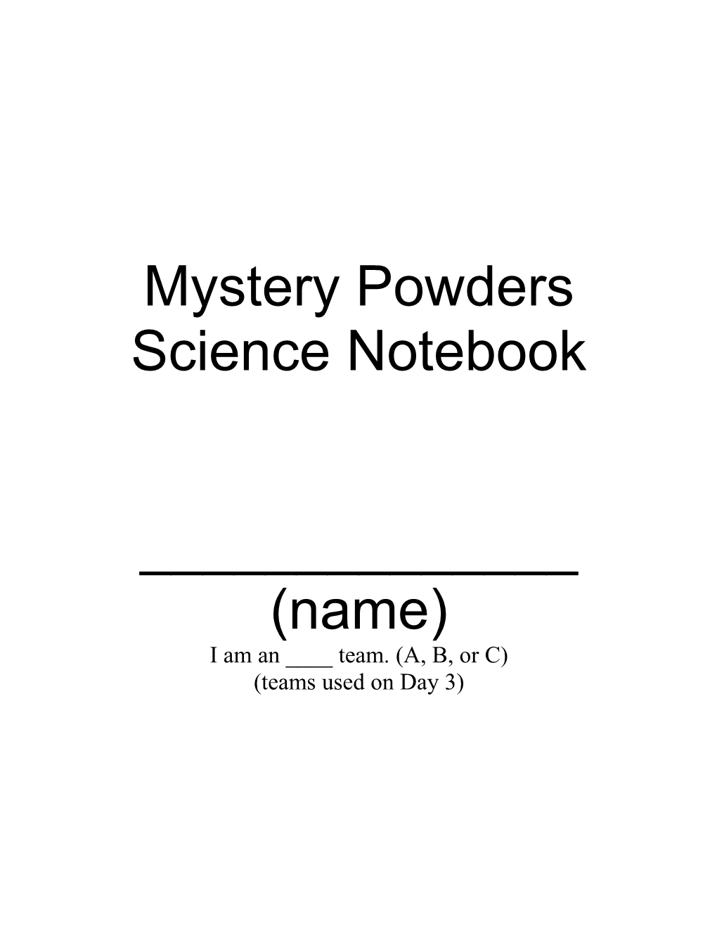 Mystery Powders