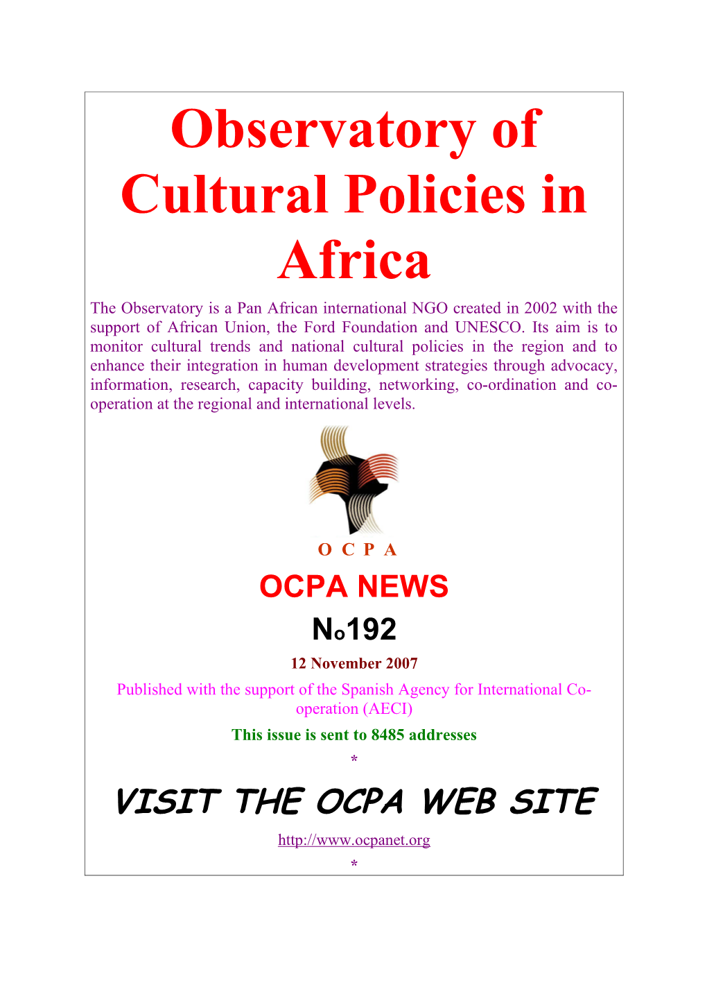 Observatory of Cultural Policies in Africa s2