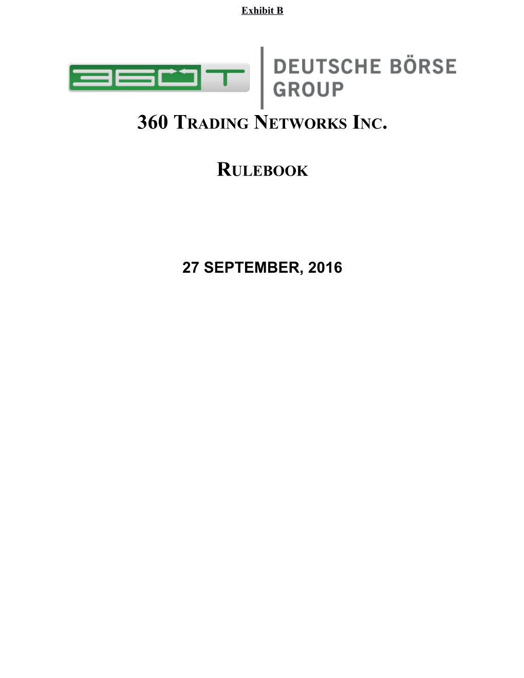 360 Trading Networks Inc. Rulebook