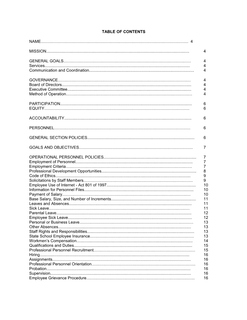 Table of Contents s361