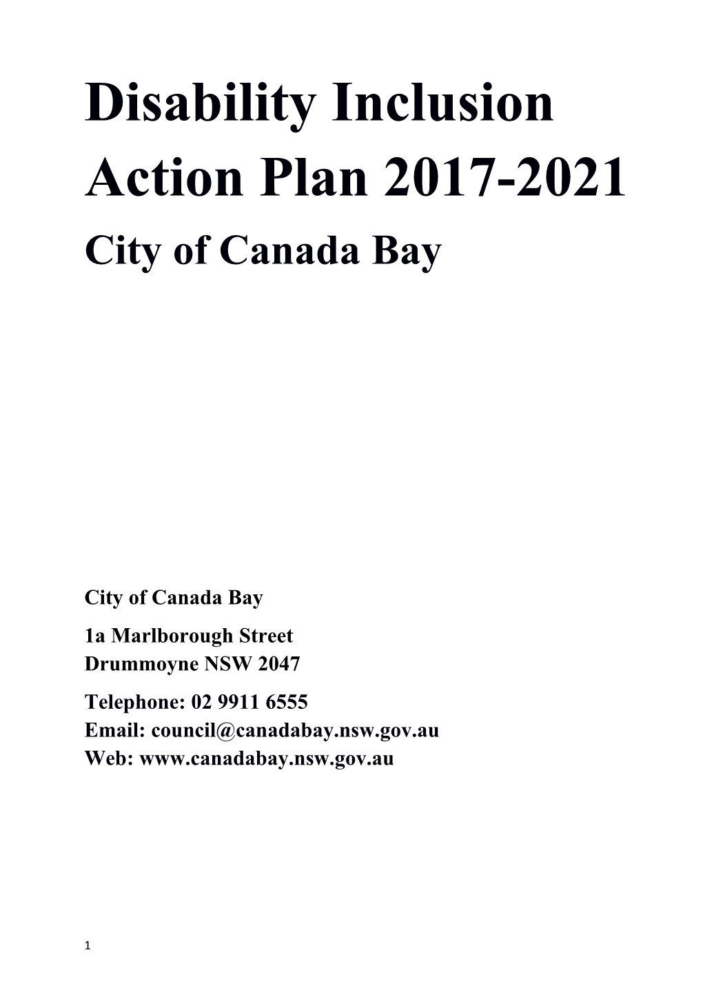 Disability Inclusion Action Plan 2017-2021