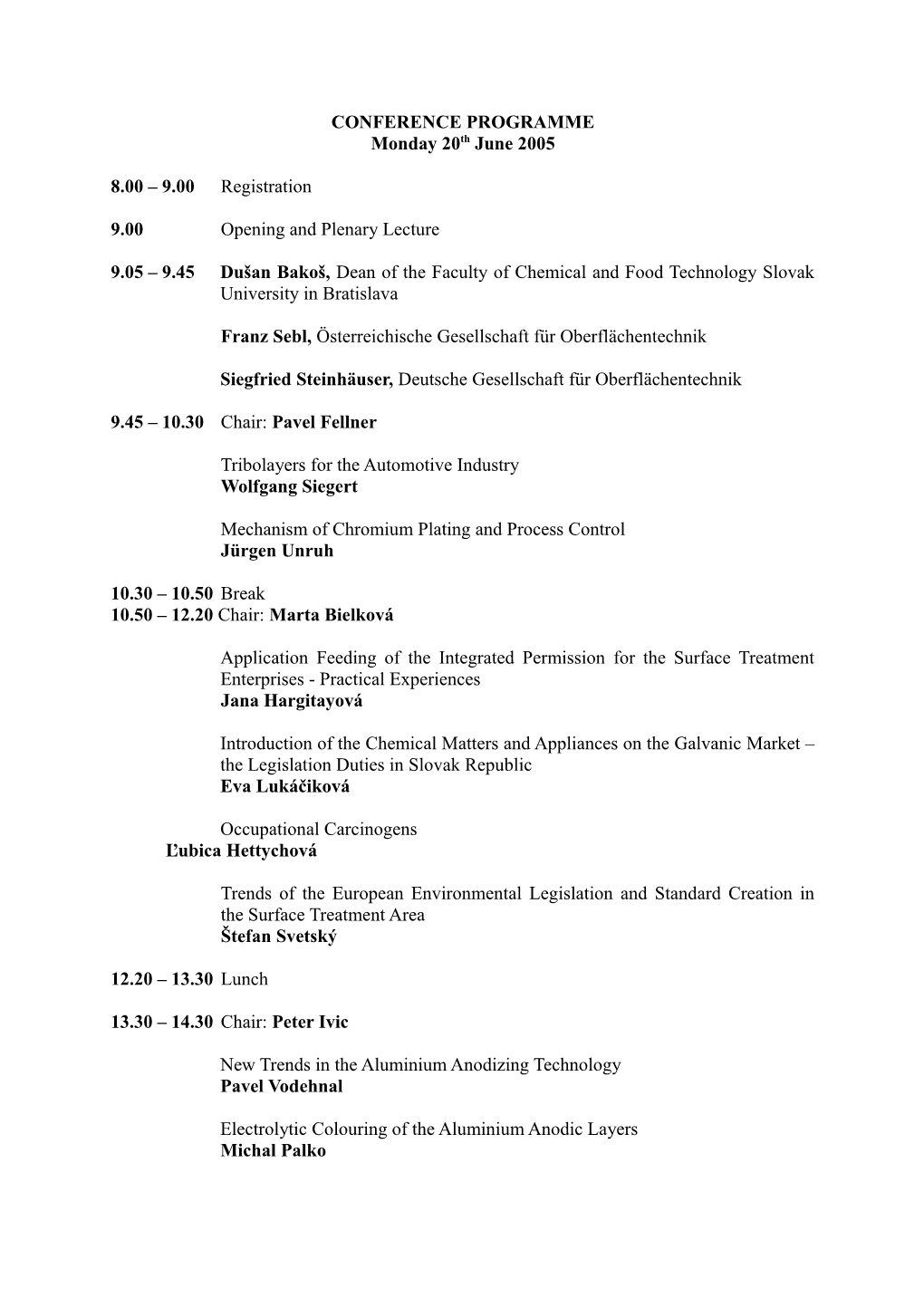 Conference Programme s1