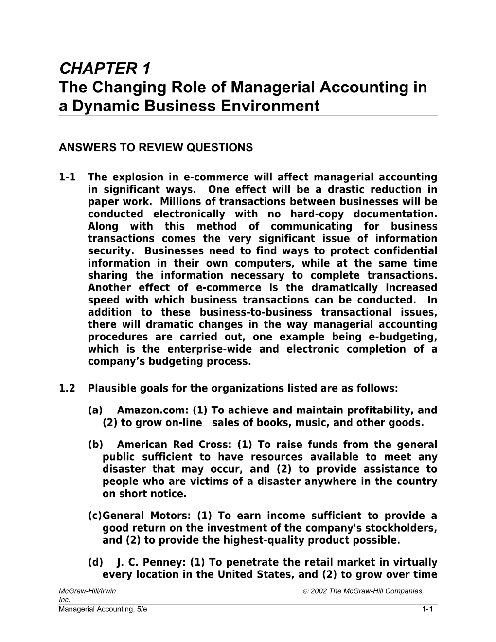 The Changing Role of Managerial Accounting in a Dynamic Business Environment