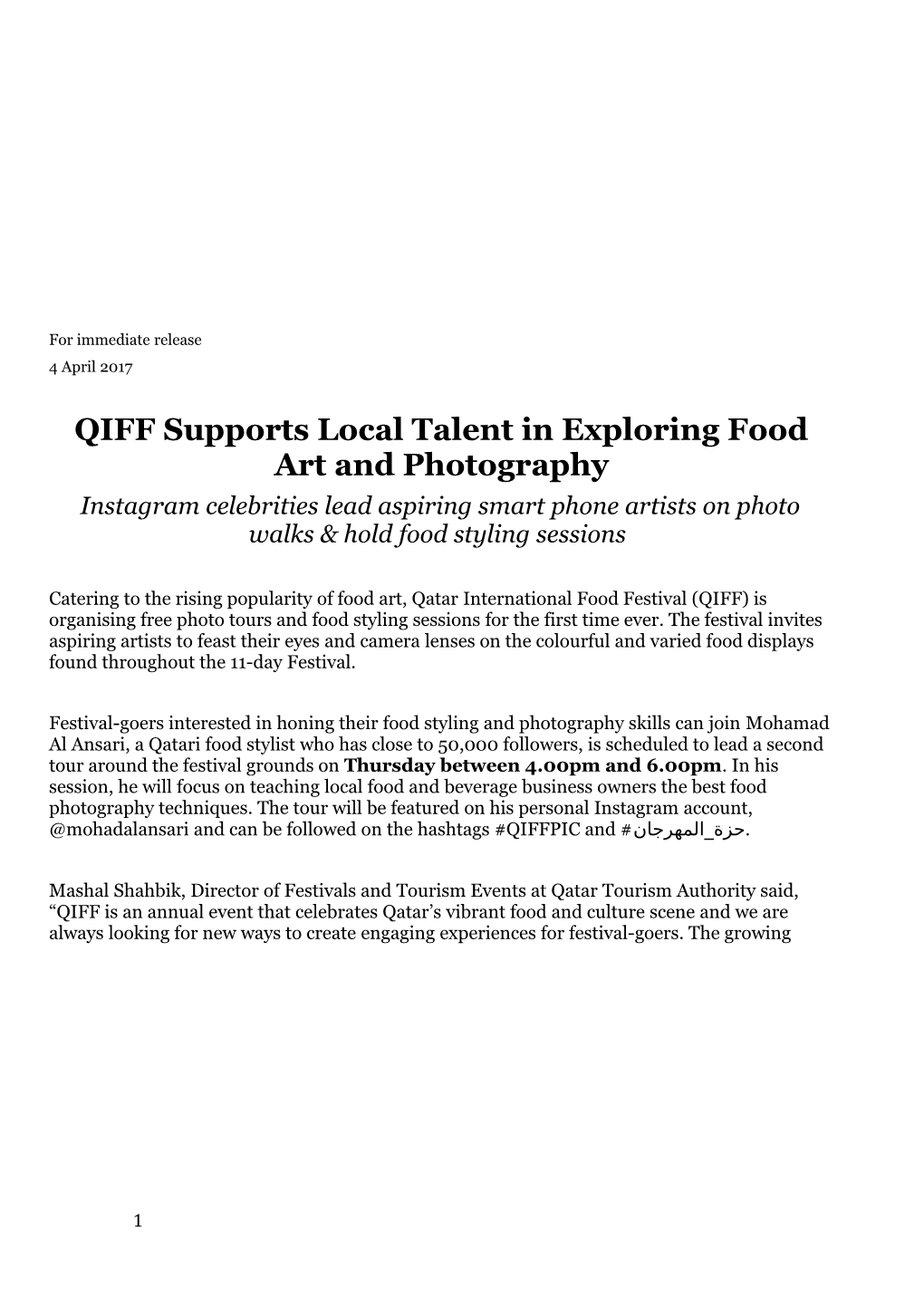 QIFF Supports Local Talent Inexploringfood Art and Photography