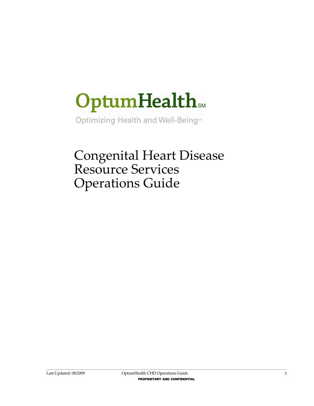 Congenital Heart Disease Resource Services Operations Guide