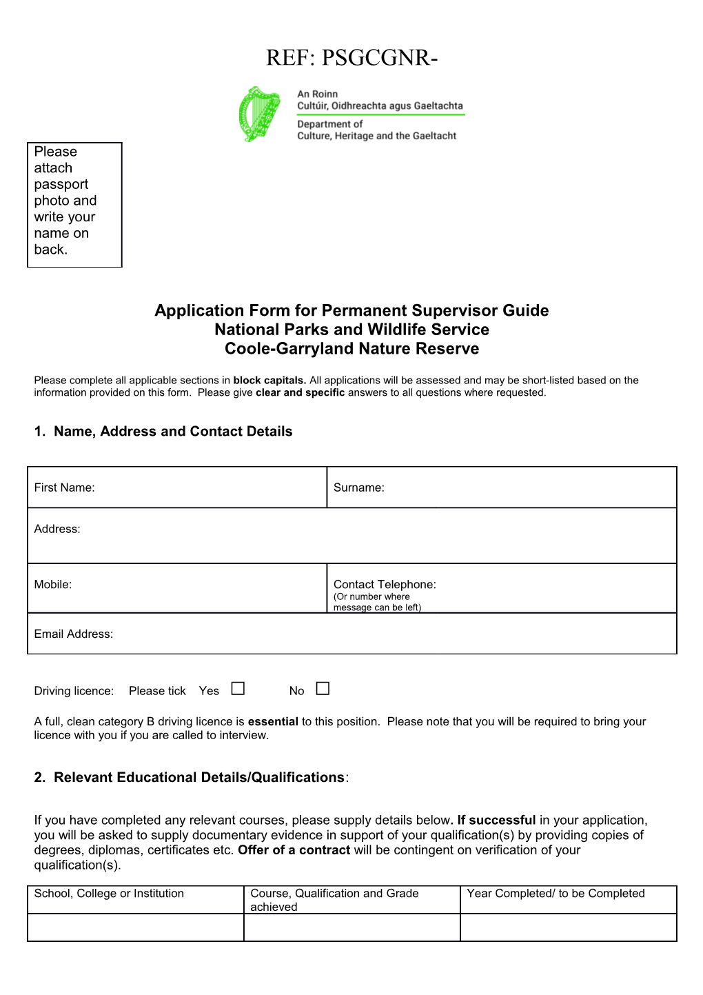 Application Form for Permanent Supervisor Guide