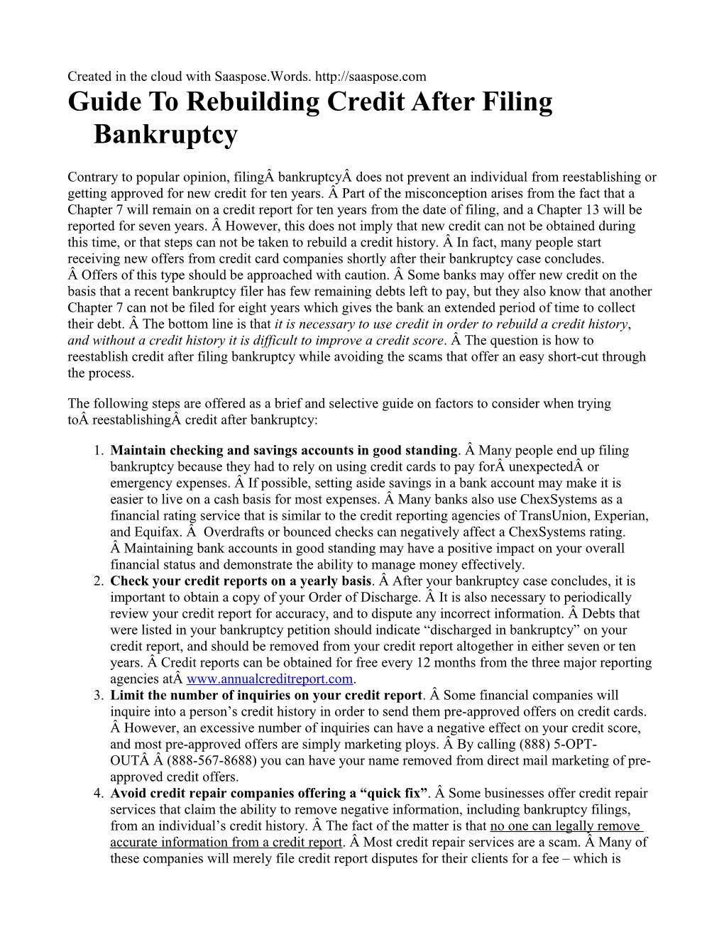 Guide to Rebuilding Credit After Filing Bankruptcy