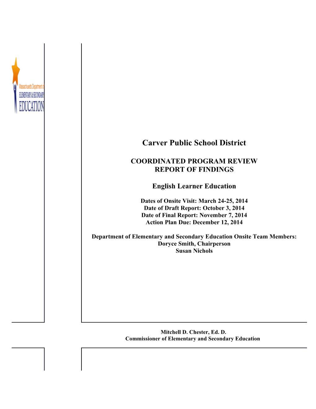 Carver PS CPR Final Report 2013-14