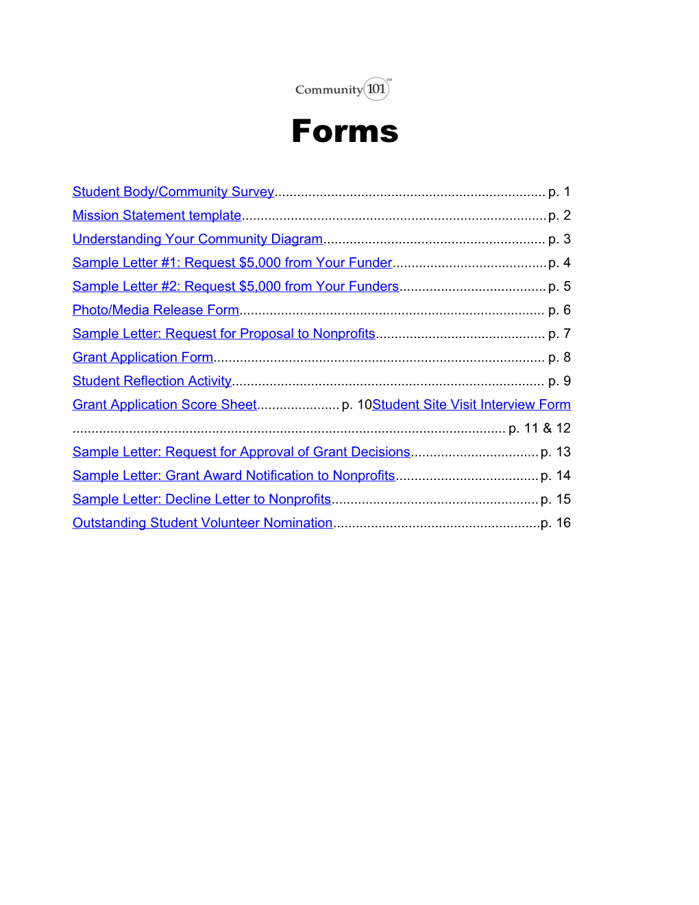 Student Body/Community Survey P. 1