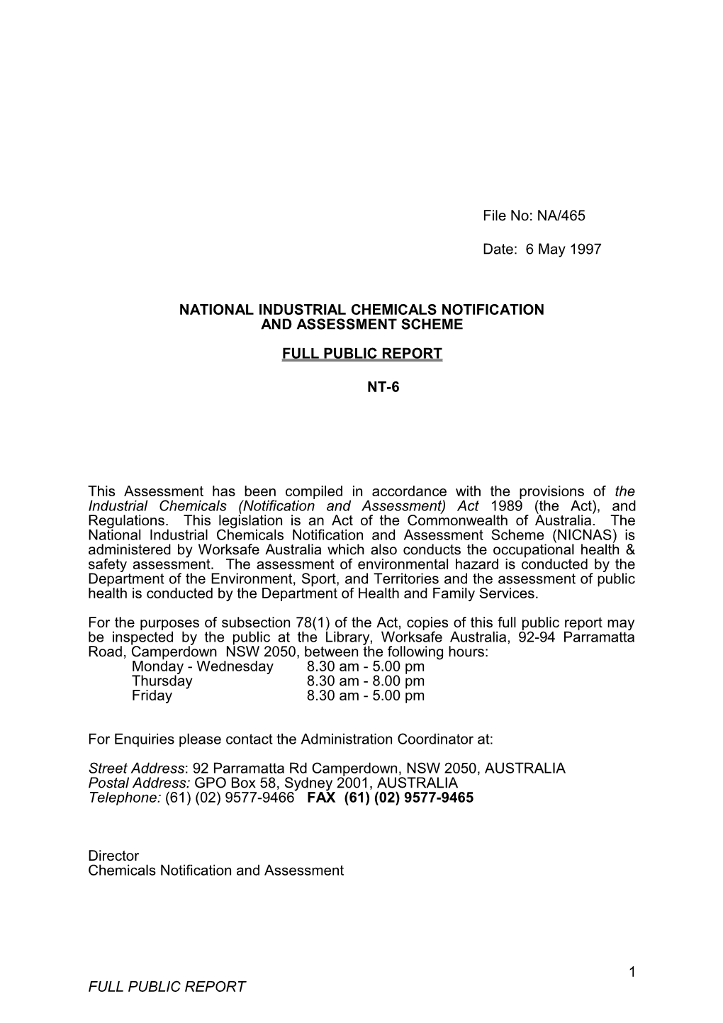 National Industrial Chemicals Notification s10