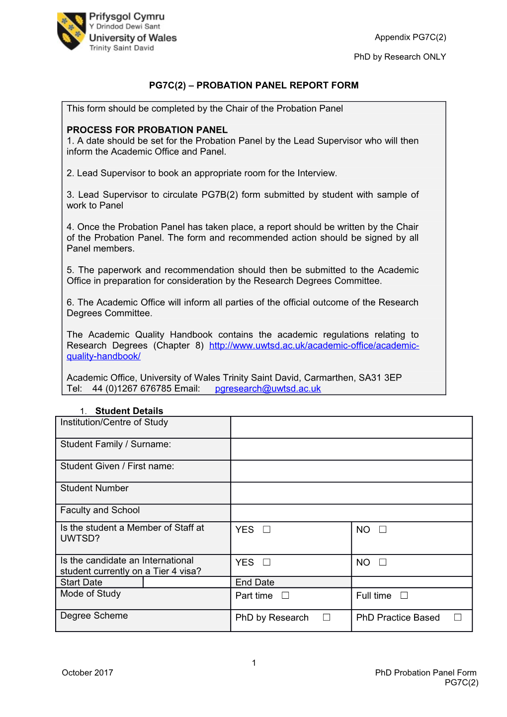Pg7c(2) Probation Panelreport Form