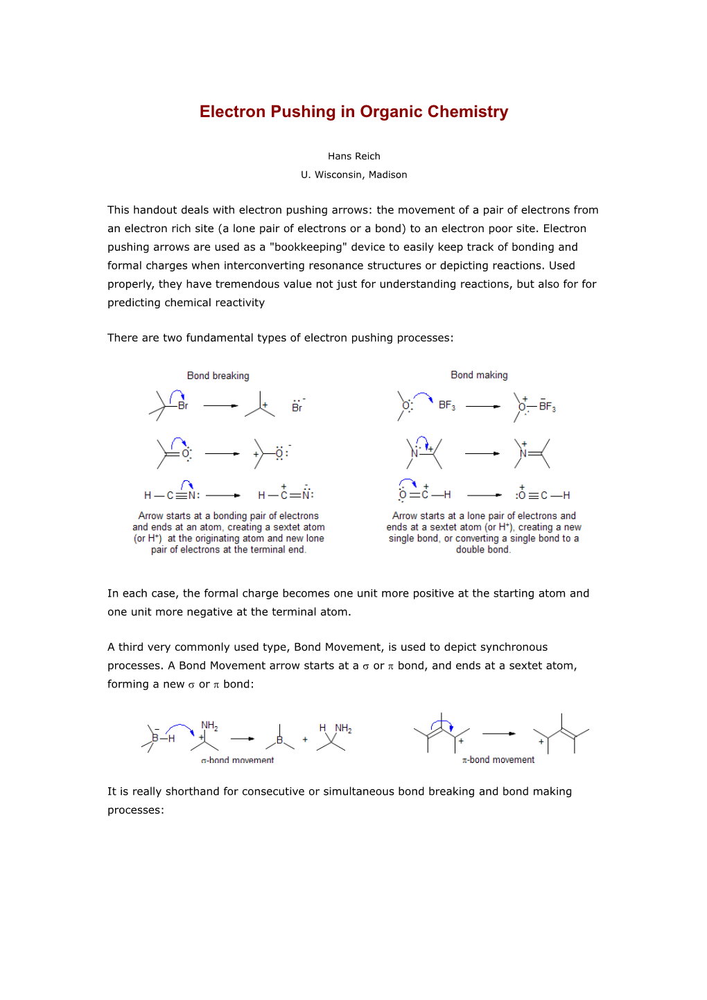 Electron Pushing in Organic Chemistry