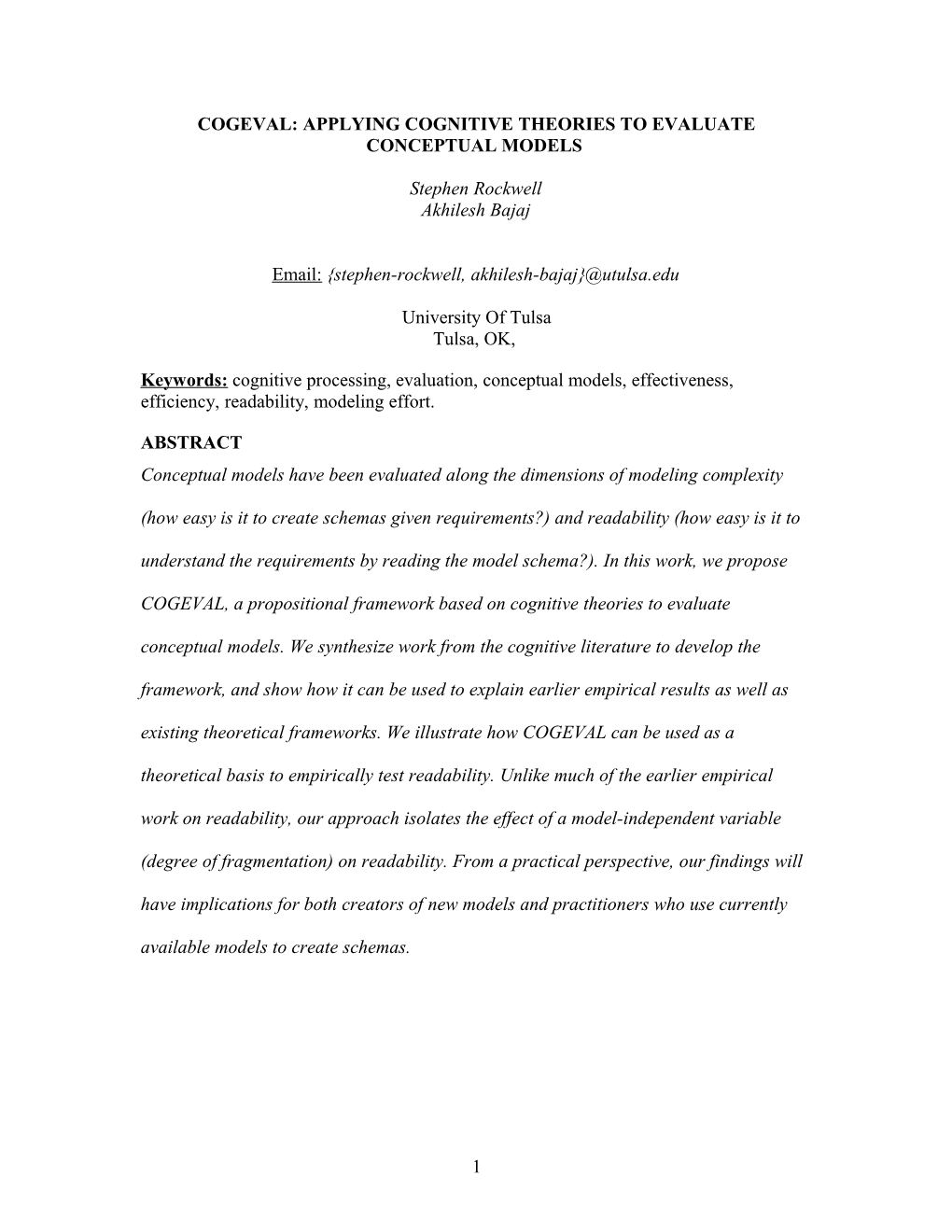 COGEVAL: a Propositional Framework Based on Cognitive Theories to Evaluate Conceptual Models