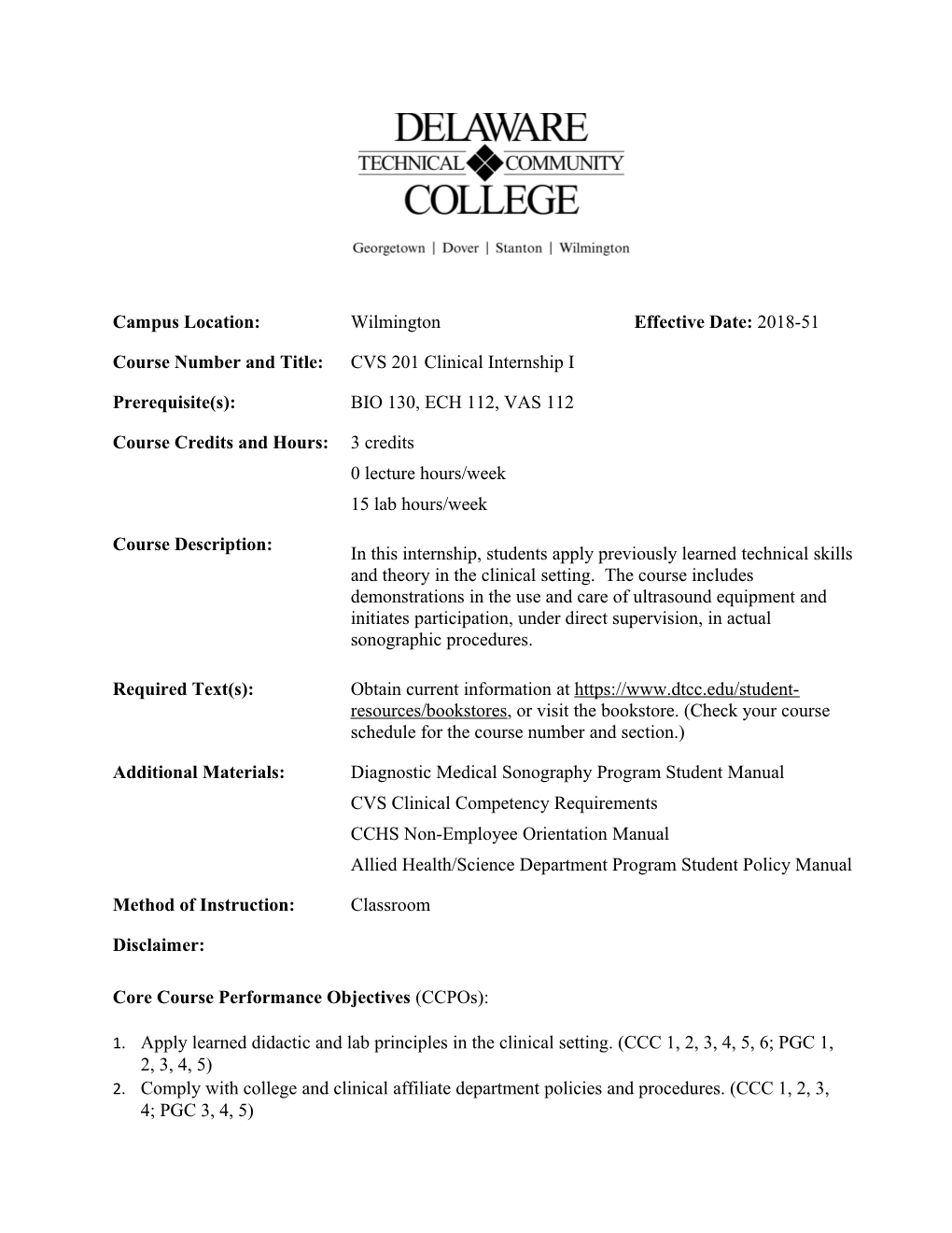 Core Course Performance Objectives (Ccpos) s4